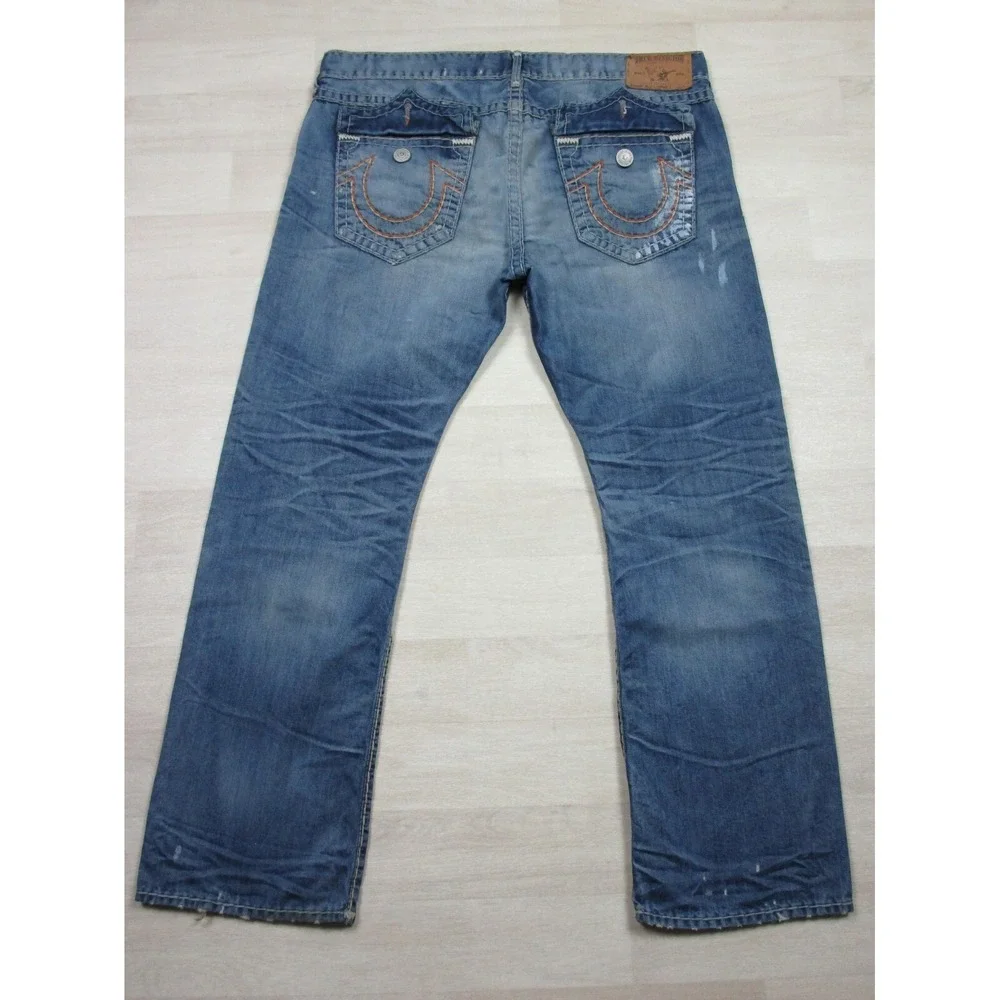 True‎ Religion Men's Designer Jeans - Ricky Super T USA Straight 43x34 Flap